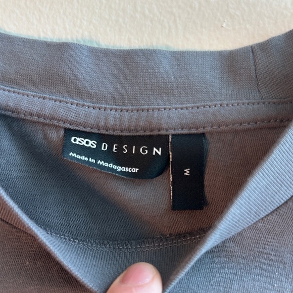 ASOS Charcoal Long Sleeve Tee - Picture 2 of 2